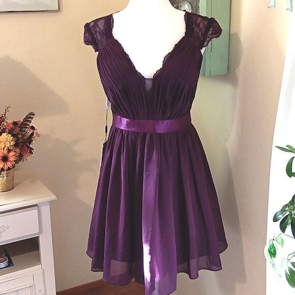 NWT JJs House Purple Cocktail Homecoming Dress Fairycore Ethereal - Picture 1 of 15